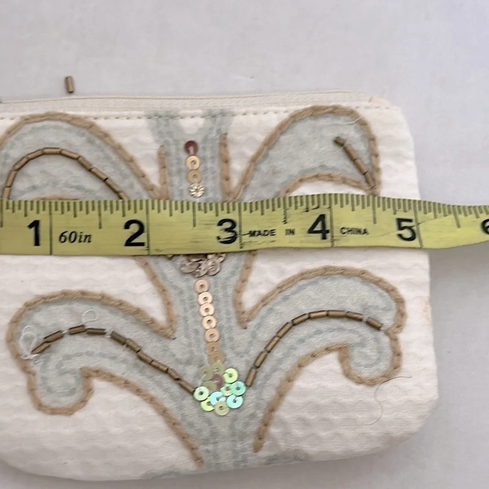 Elegant Jane Marie White and Gold Women's small pouch